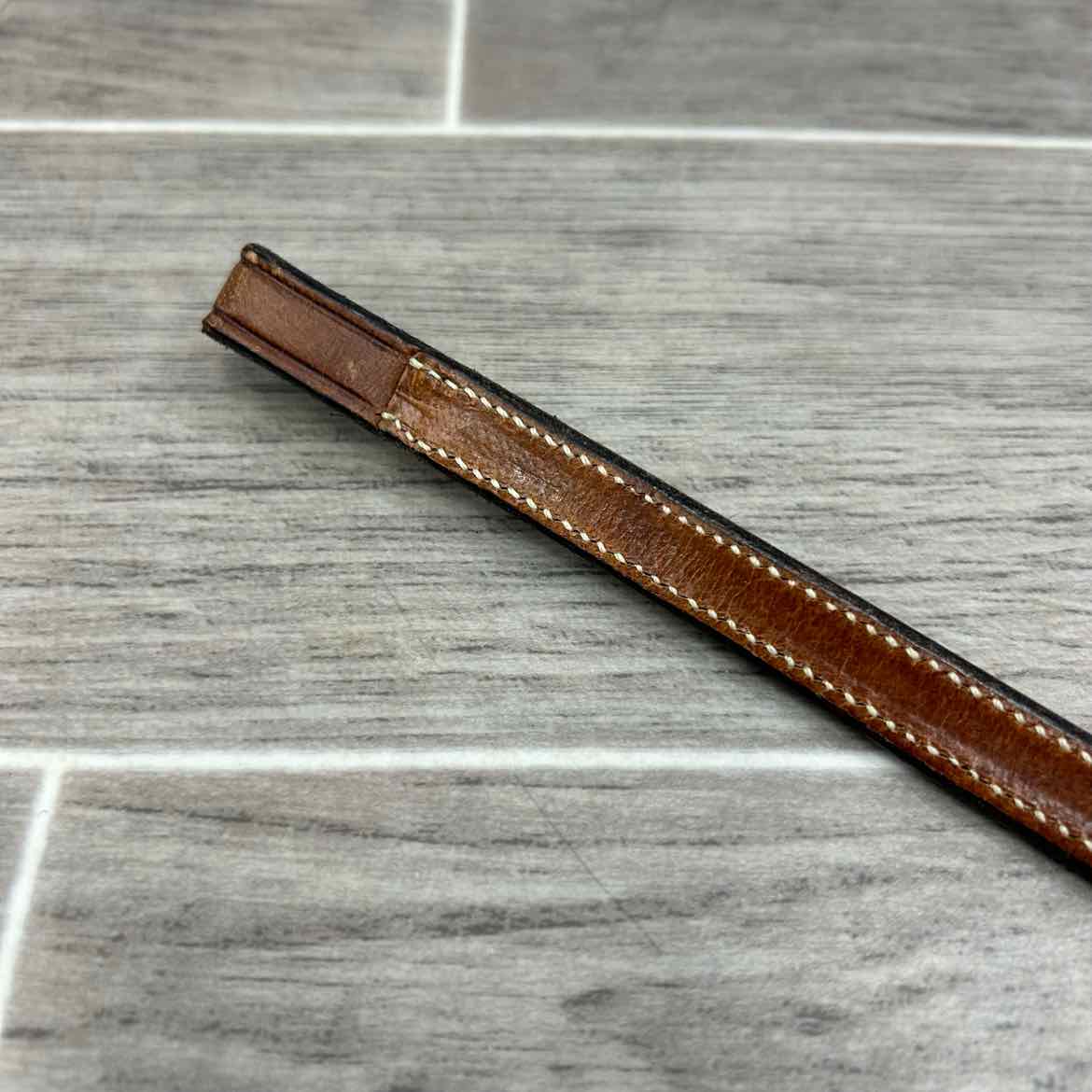 Plain Round Raised Browband, Brown, 15"