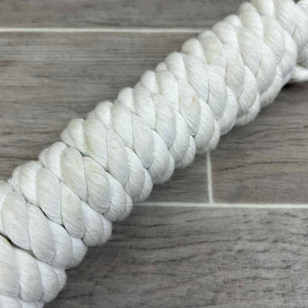 BMB Cotton Lead Rope with Snap, White, Brand New