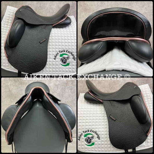 2023 County Epiphany Monoflap Dressage Saddle, 17" Seat, Narrow Tree, Wool Flocked Panels