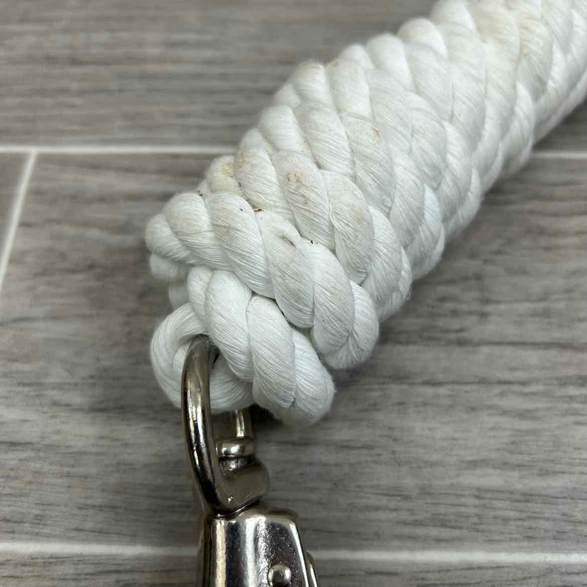 BMB Cotton Lead Rope with Snap, White, Brand New