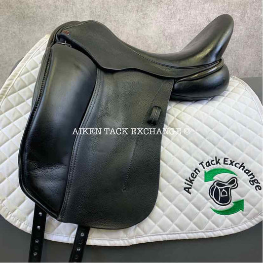 Dresch Monoflap Dressage Saddle, 17.5" Seat, Extra Wide Tree, Wool Flocked Pony Panels