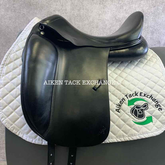 2003 Amerigo Cervia Dressage Saddle, 17.5" Seat, Wide Tree, Wool Flocked Panels