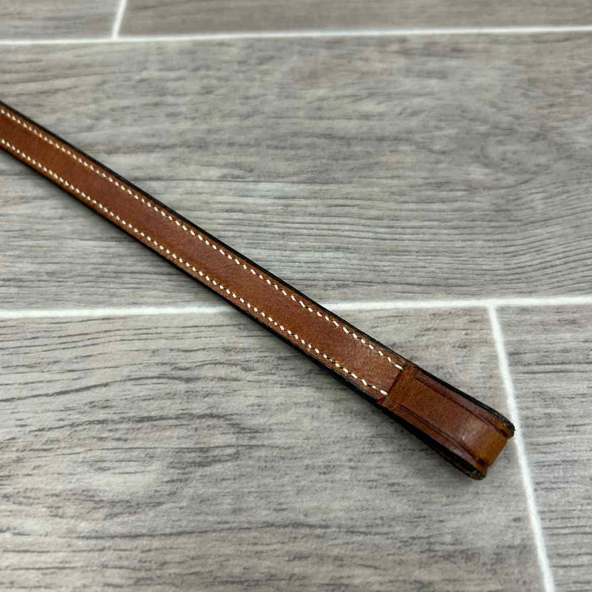 Plain Round Raised Browband, Brown, 15"