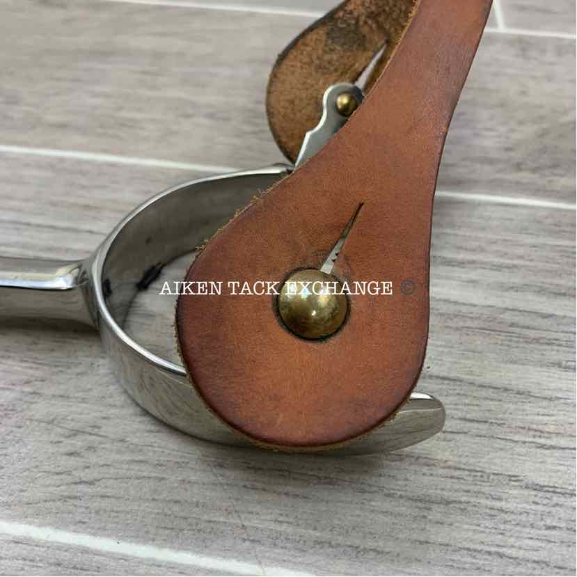 Partrade Long Shank Humane Medium Spurs with Leather Straps