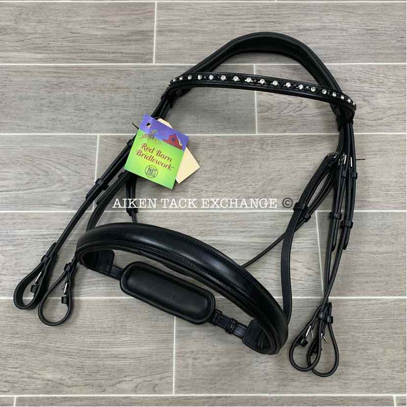 KL Select Red Barn Cadence Weymouth Dressage Bridle, Black, Oversize