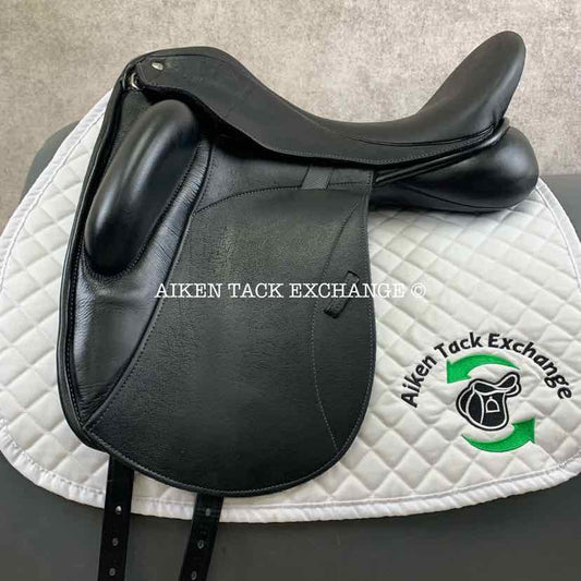 **SOLD** 2019 Custom Saddlery Icon Coda W Monoflap Dressage Saddle, 18" Seat, Adjustable Tree, Wool Flocked Panels