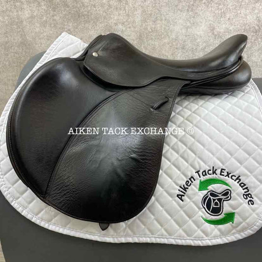 **SOLD** 2011 Custom Saddlery Icon Aviator Jump Saddle, 17.5" Seat, Adjustable Tree, Wool Flocked Panels