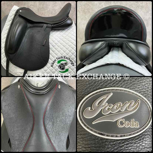 2021 Custom Saddlery Icon Coda W Monoflap Dressage Saddle, 17.5" Seat, 17.5" Seat, Adjustable Tree, Wool Flocked Panels