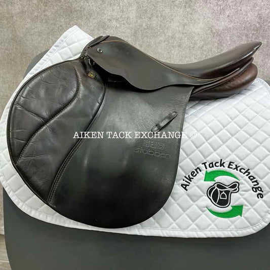 **SOLD** Stubben Siegfried CS Close Contact Jump Saddle, 17" Seat, 31 cm Tree - Wide, Wool Flocked Panels