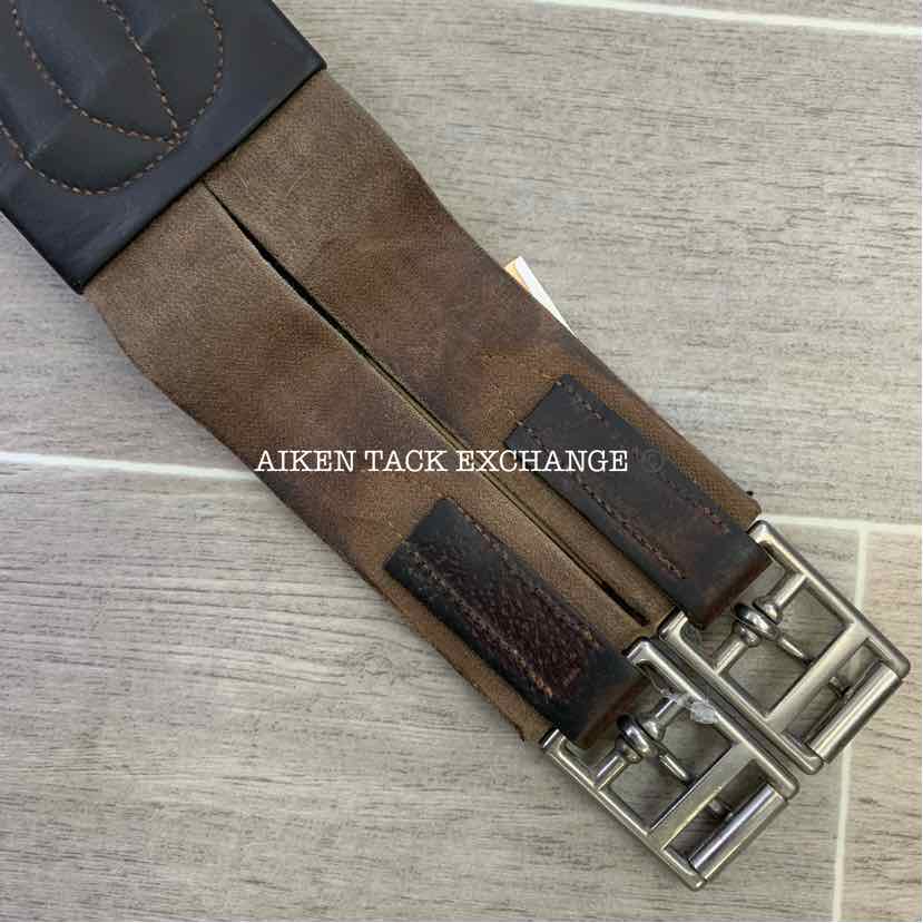 CWD Hunter Classic Leather Girth with Double End Elastic, Brown, 54"