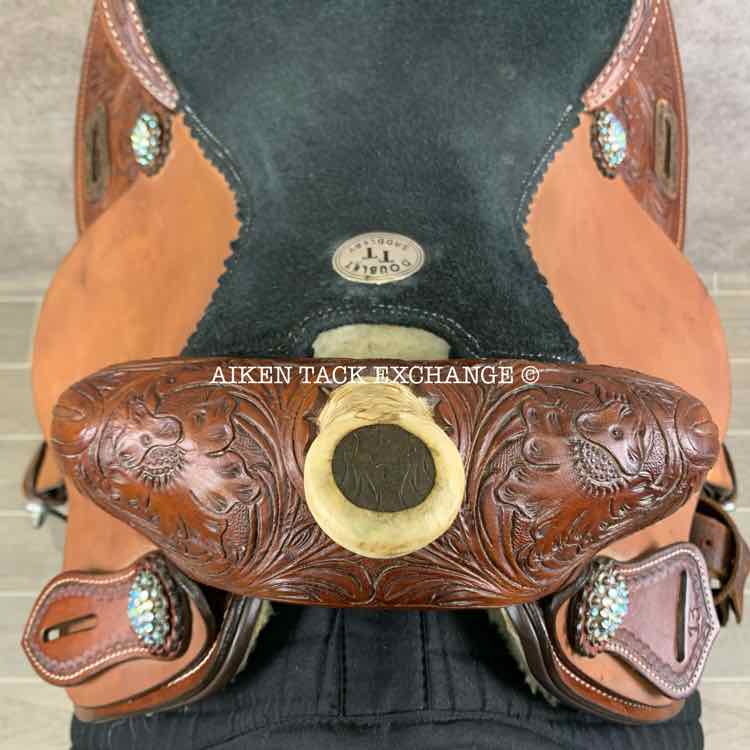 **SOLD** Double T Saddlery 6906 Youth Barrel Western Saddle with Crystal Rhinestones, 13" Seat, Regular Tree - Semi QH Bars