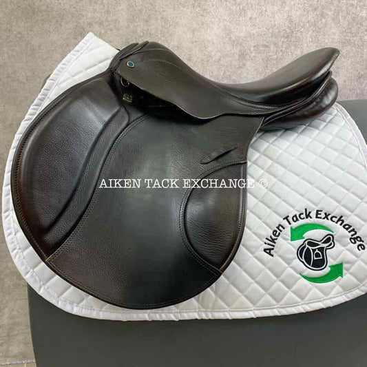 2013 Stubben Roxane S Deluxe Jump Saddle, 17" Seat, 32 cm Tree - Extra Wide, Wool Flocked Panels