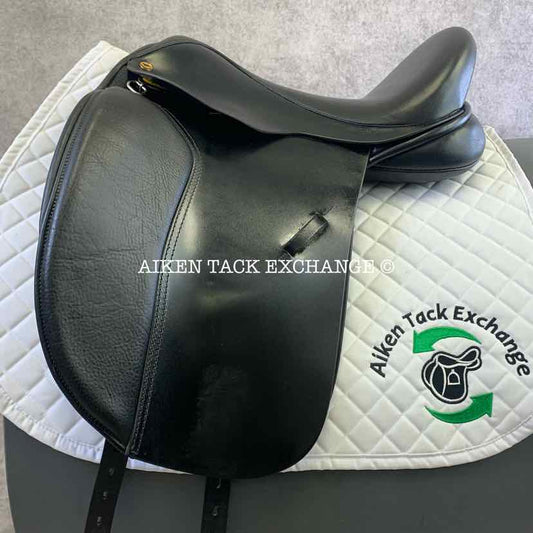 **SOLD** 2018 Black Country Eloquence Dressage Saddle, 17.5" Seat, Wide Freedom Hoop Tree, Wool Flocked Panels