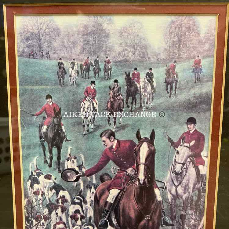 Whitehead Fox Hunt Print, Matted and Framed, 14.5" x 20.5"