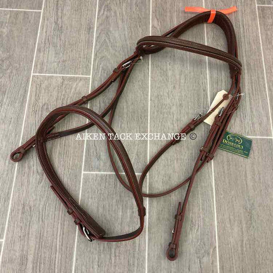 Devoucoux Chiberta Plain Raised Bridle, No Reins, Brown, Oversize, Brand New