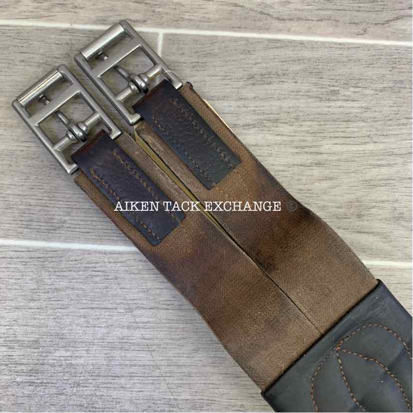 CWD Hunter Classic Leather Girth with Double End Elastic, Brown, 54"