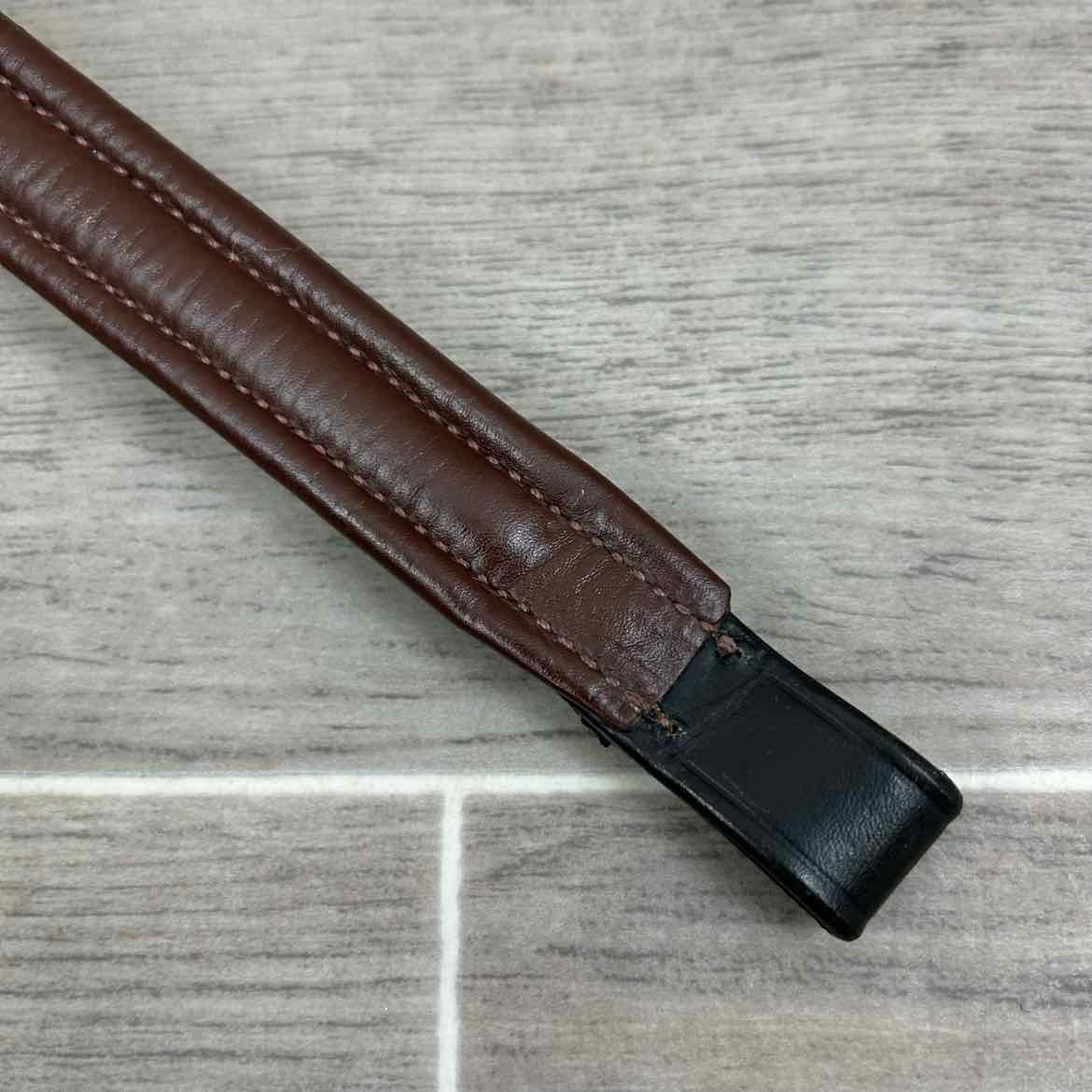 Padded Raised Browband, Brown, Size Full