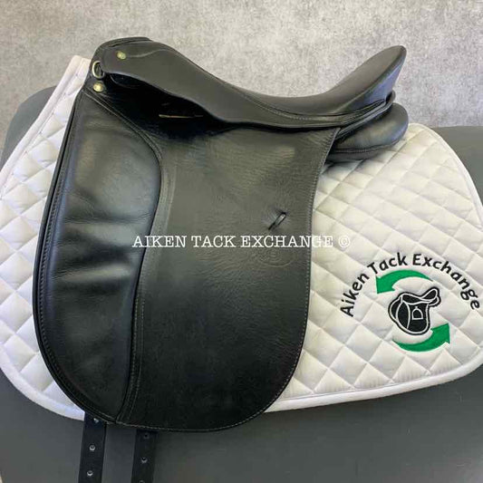 2004 Schleese JES Elite Dressage Saddle, 17" Seat, Wide Tree, Wool Flocked Panels