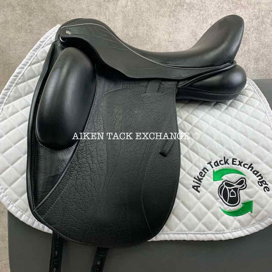 2017 Custom Saddlery Icon Echo Monoflap Dressage Saddle, 17.5" Seat, Adjustable Tree, Wool Flocked Hybrid Panels