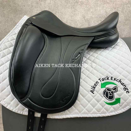 2018 Equipe Oracle Monoflap Dressage Saddle, 18" Seat, Medium Wide Tree, Foam Panels