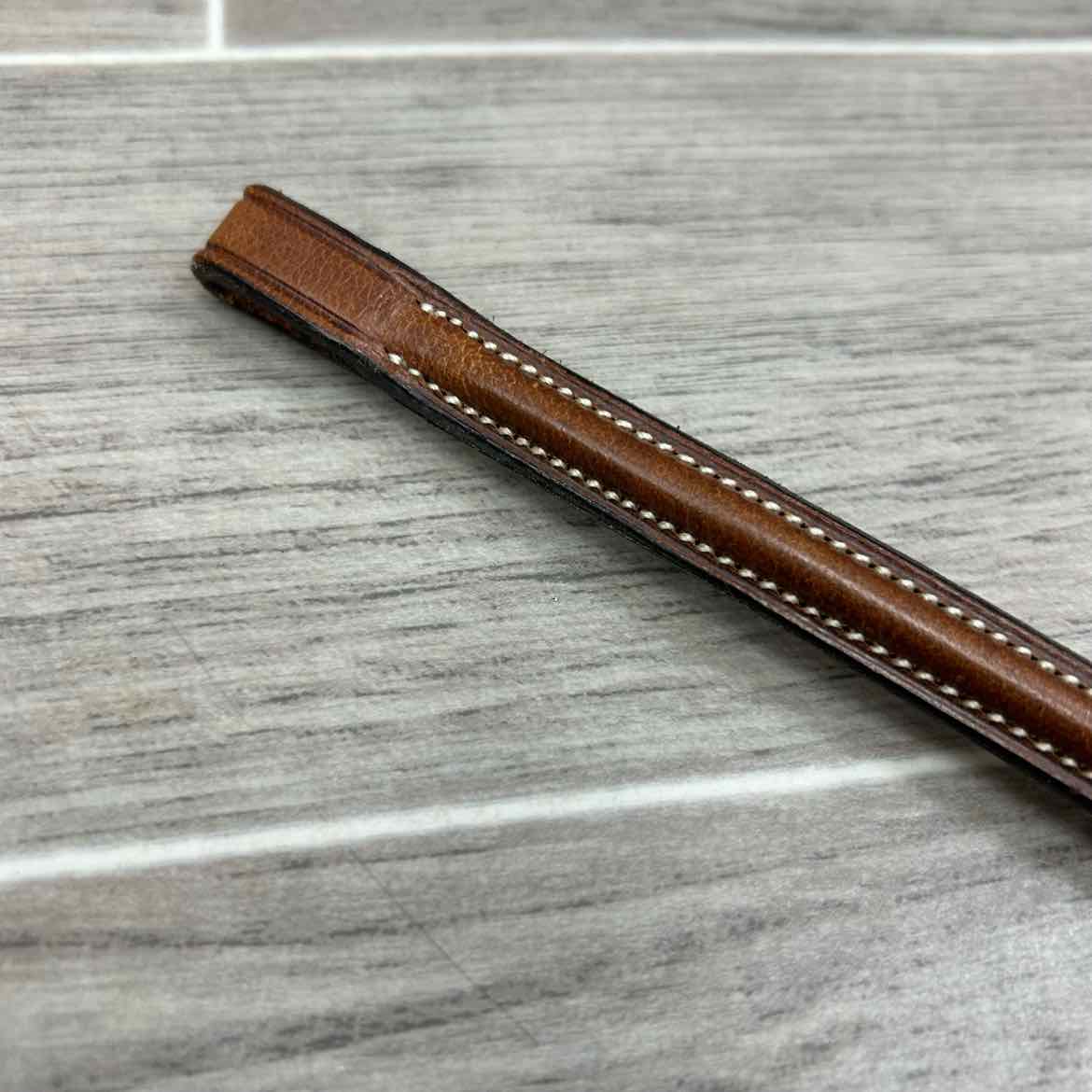 Plain Round Raised Browband, Brown, 15"