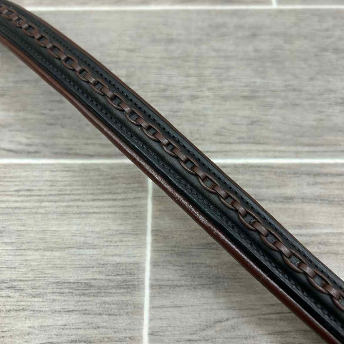 Padded Raised Browband, Brown, Size Full