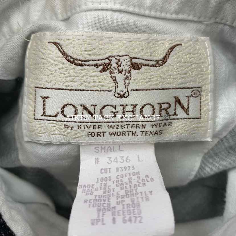 Longhorn by Niver Western Wear Long Sleeve Cropped Western Shirt, Size Large