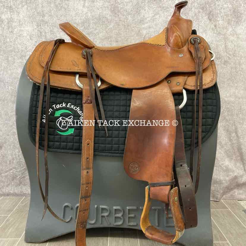 **SOLD** Craig Johnson Bob Moline Oxbow Saddlery Reining Western Saddle, 16.5" Seat, PerformFlex Wide Tree - Full QH Bars