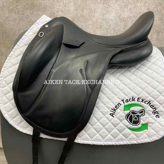 2017 Devoucoux Makila Lab Monoflap Dressage Saddle, 18" Seat, 2AA Flap, Medium Tree, D3D Panels, Full Buffalo Leather