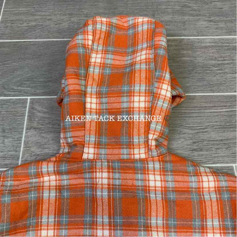 Orange flannel hoodie hot sale